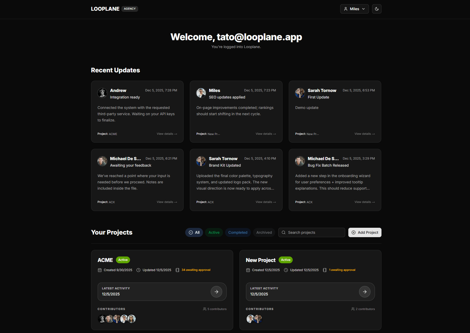 Dashboard preview